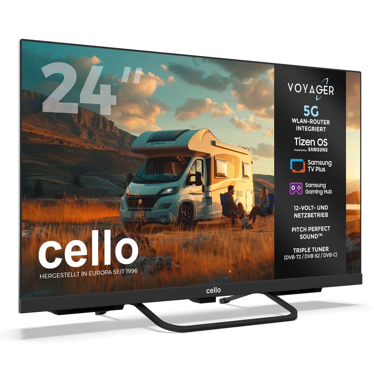 24-Zoll-VOYAGER-Smart-TV von Samsung Plus mit integriertem 5G-WLAN-Router