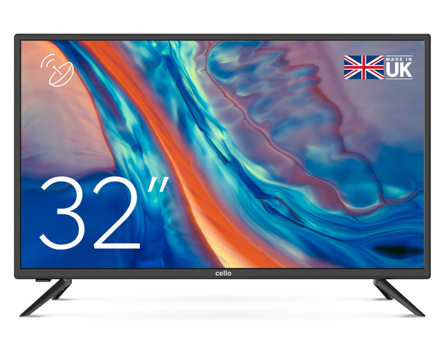 front of cello 32 inch hd led tv with freeview