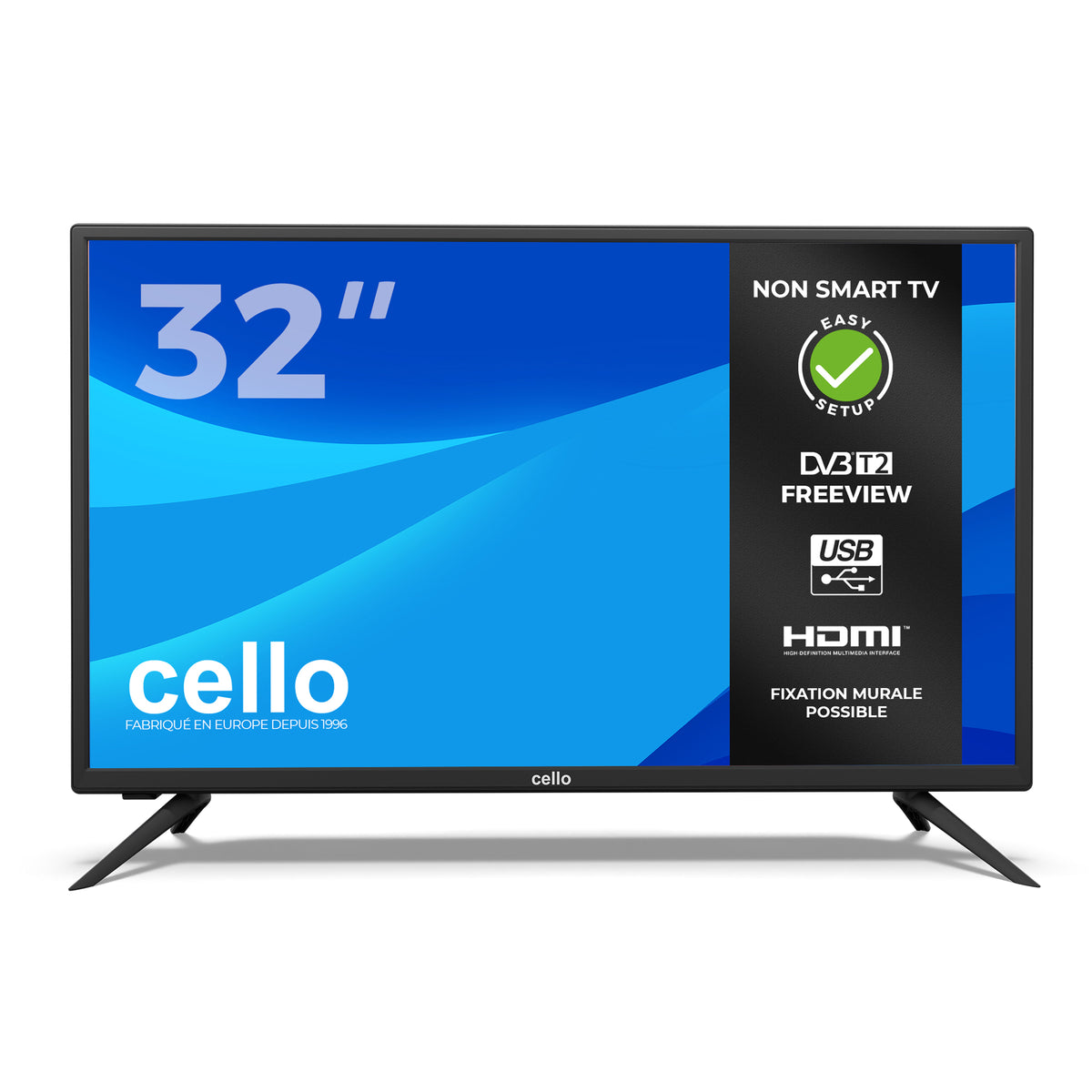 Téléviseur LED numérique HD Ready 32" avec tuner Freeview T2 HD intégré