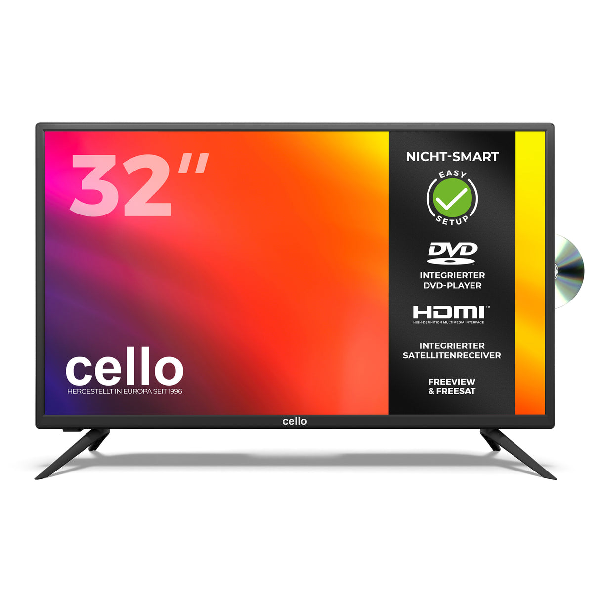 32-Zoll-HD-Ready-LED-Fernseher mit DVD-Player und Freeview T2 HD