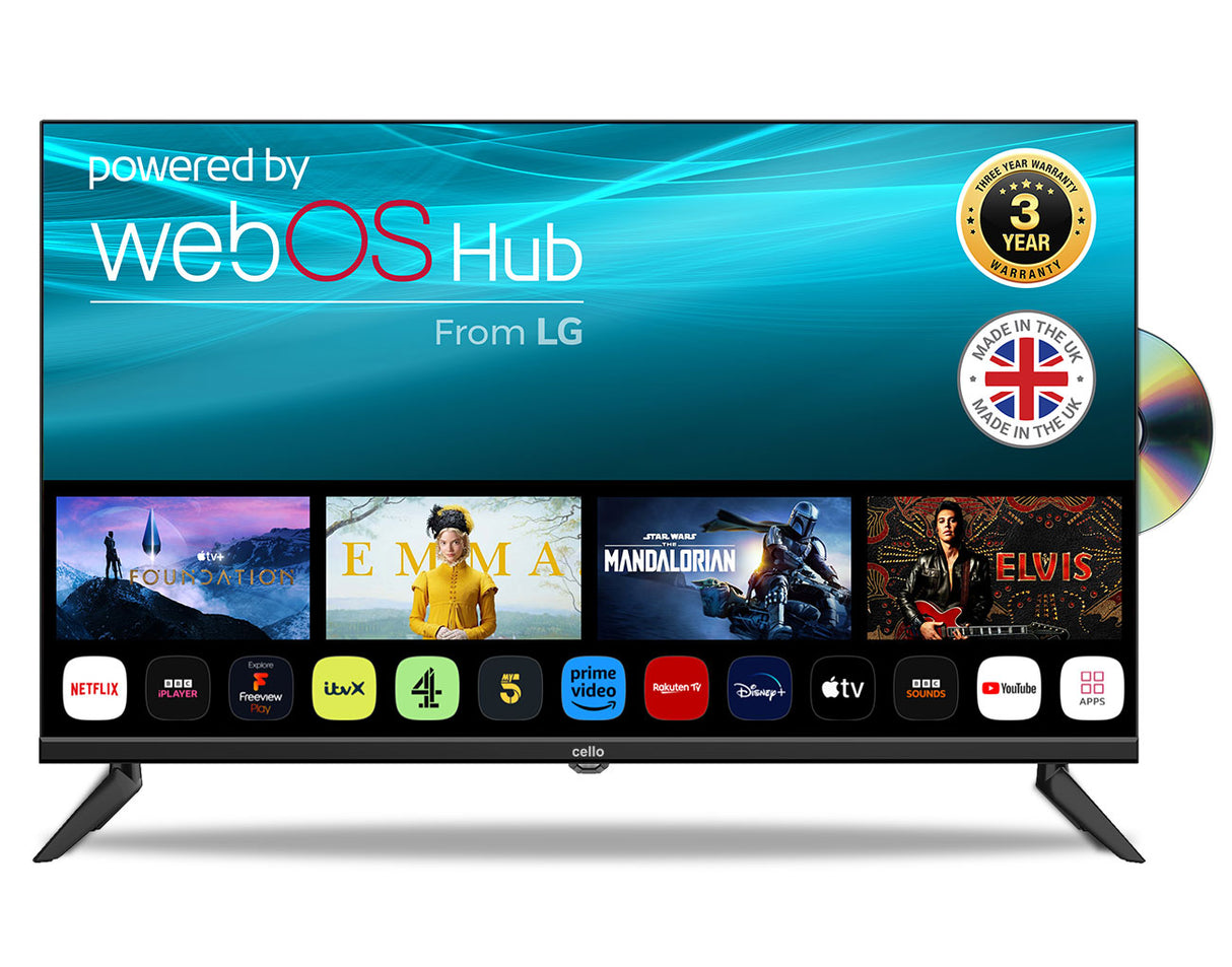 32″ Smart WebOS TV with DVD Player & Frameless Bezel