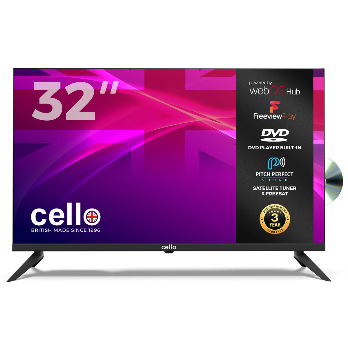 32″ Smart WebOS TV DVD Player & Frameless Bezel