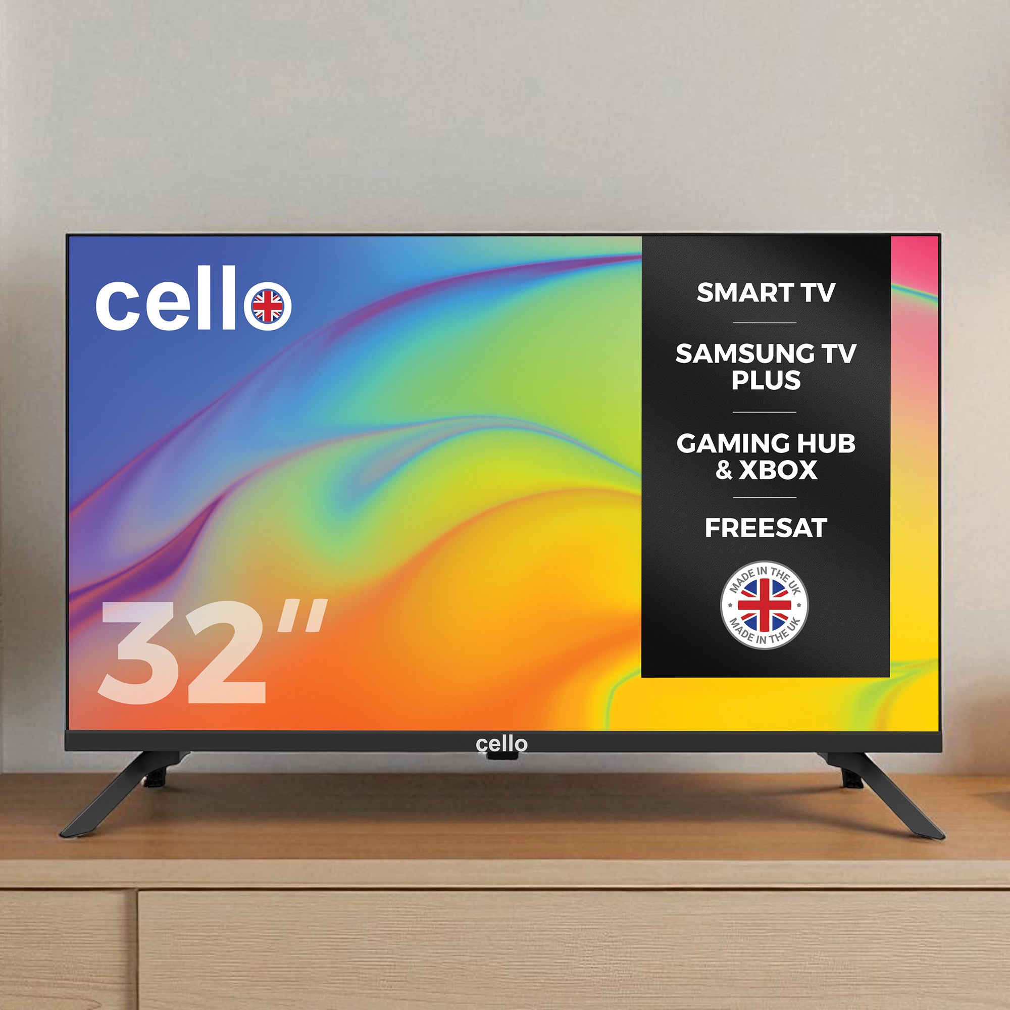 32 inch Smart Samsung Plus TV with Frameless Bezel – Cello