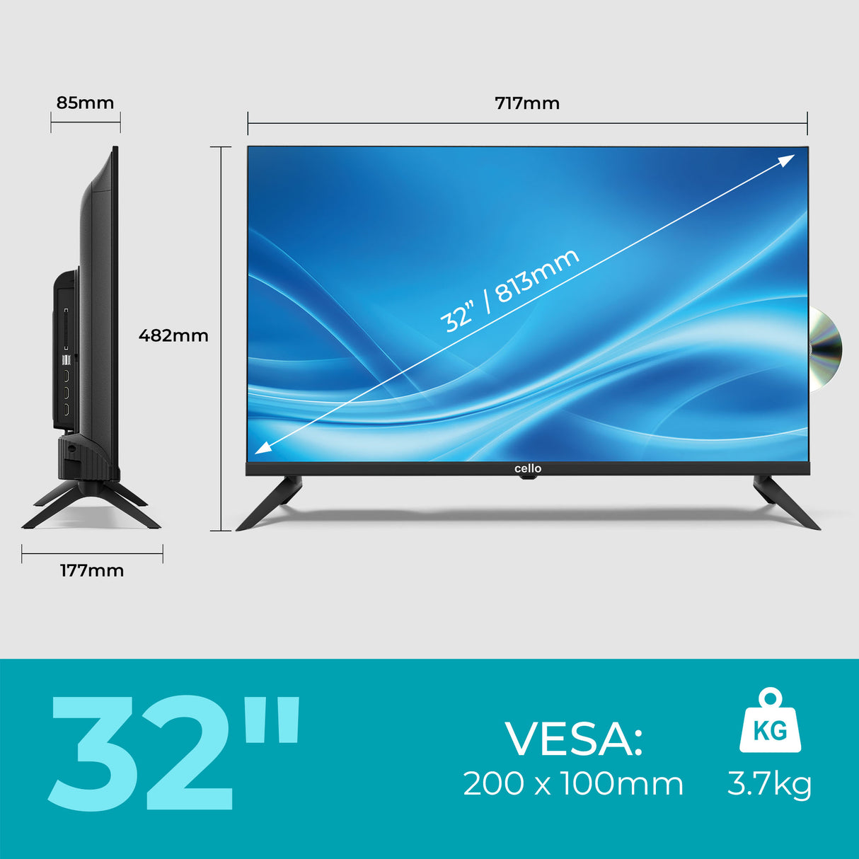 32 inch Smart Samsung Plus TV with DVD Player