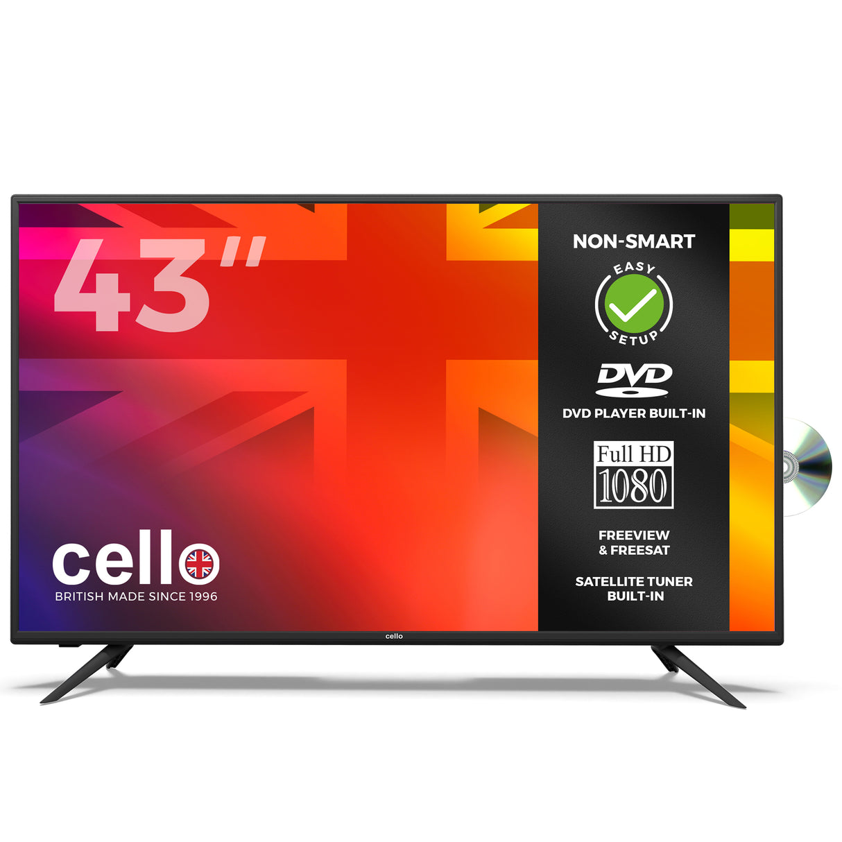 43" Full HD LED TV with DVD Player and Freeview T2 HD