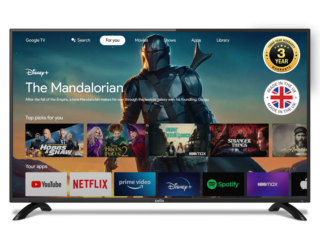 43" 4K UHD Smart Google TV with Google Assistant and Freeview Play