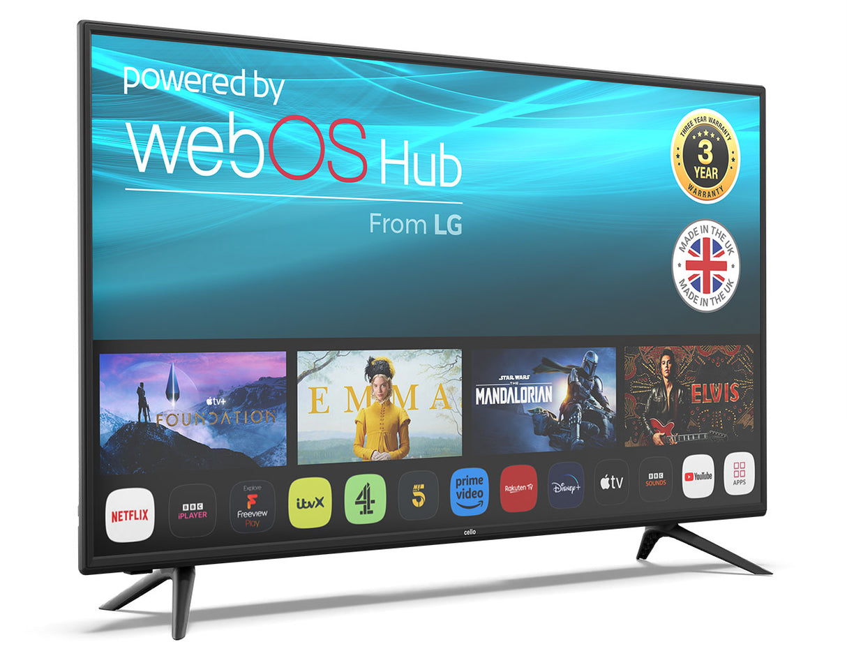 43″ Smart WebOS TV with integrated DVD Player & Freeview Play