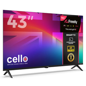 43 inch Smart Roku 4K UHD Frameless TV with Freely TV