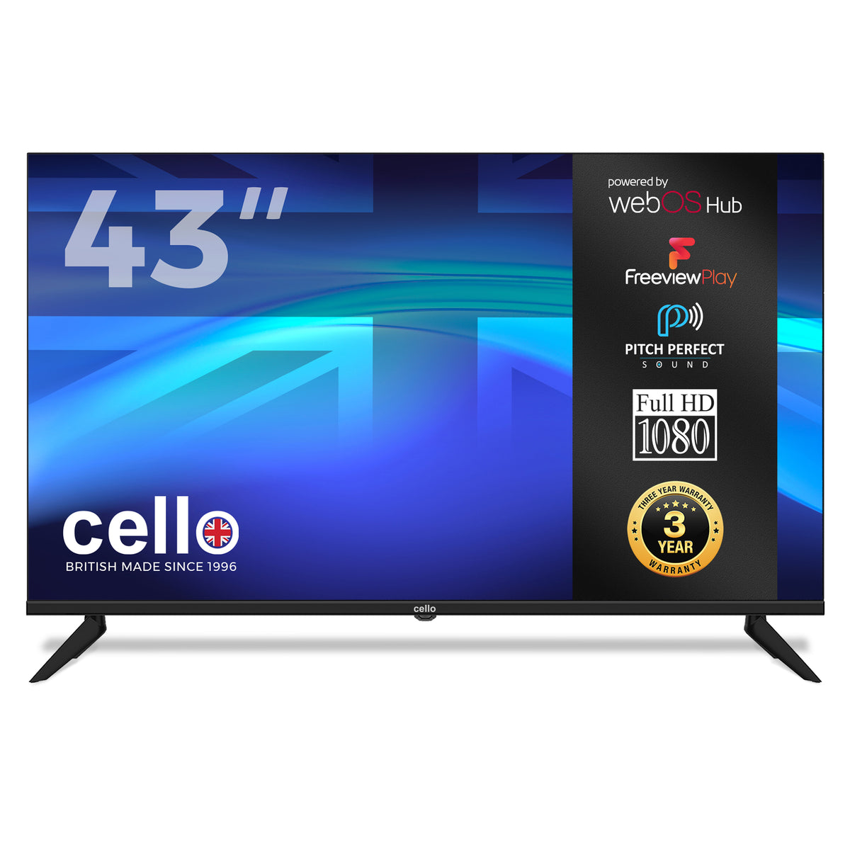 43″ Smart WebOS Full HD TV Freeview Play Frameless Bezel