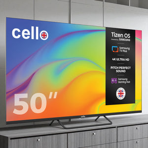 50 inch Cello  - Tizen Samsung OS Plus 4K UHD TV with Frameless Bezel