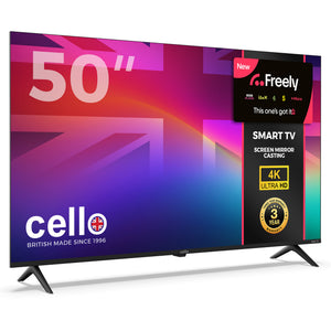 50 inch Smart Roku 4K UHD Frameless TV with Freely TV