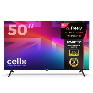 50 inch Smart Roku 4K UHD Frameless TV with Freely TV