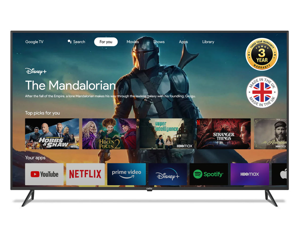 65" 4K UHD Smart Google TV with Google Assistant and Freeview Play