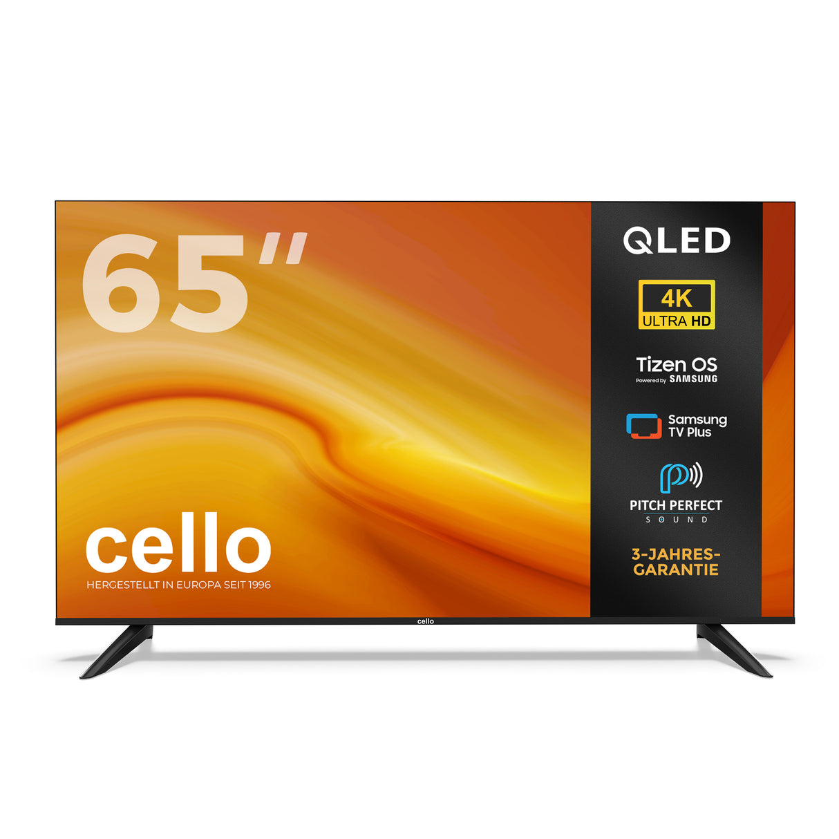 65 Zoll QLED 4K UHD Smart Samsung Plus Fernseher mit rahmenlosem Design (DE)