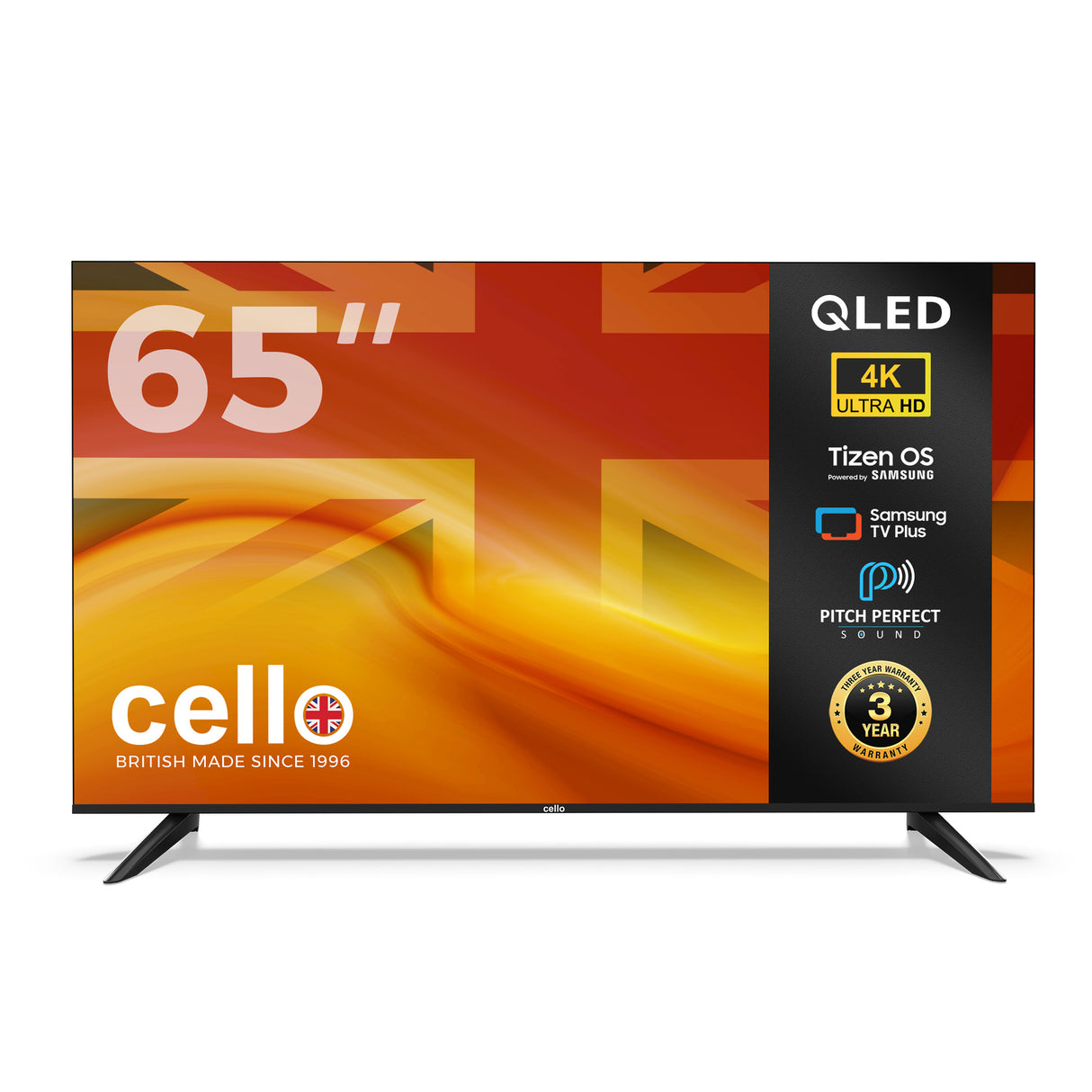 65 inch QLED 4K UHD Smart Samsung Plus TV with Frameless Bezel