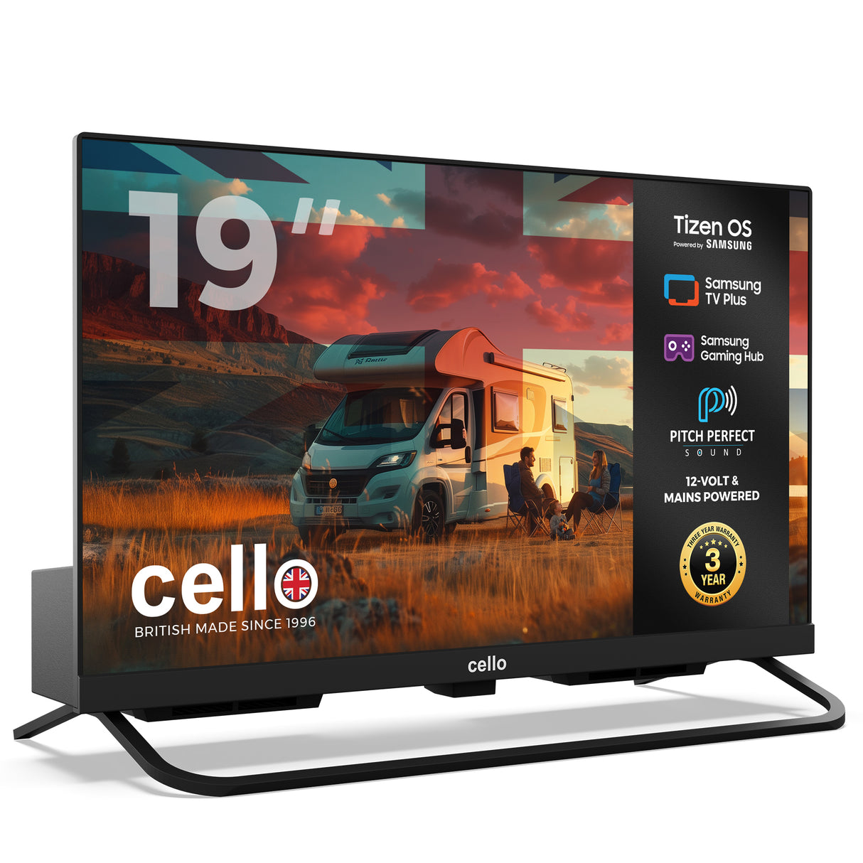 19 inch Smart Samsung Plus 12-Volt Traveller TV with Pitch Perfect Speakers
