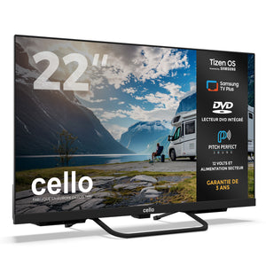 Téléviseur intelligent 22 pouces 12 volts pour voyageur avec lecteur DVD