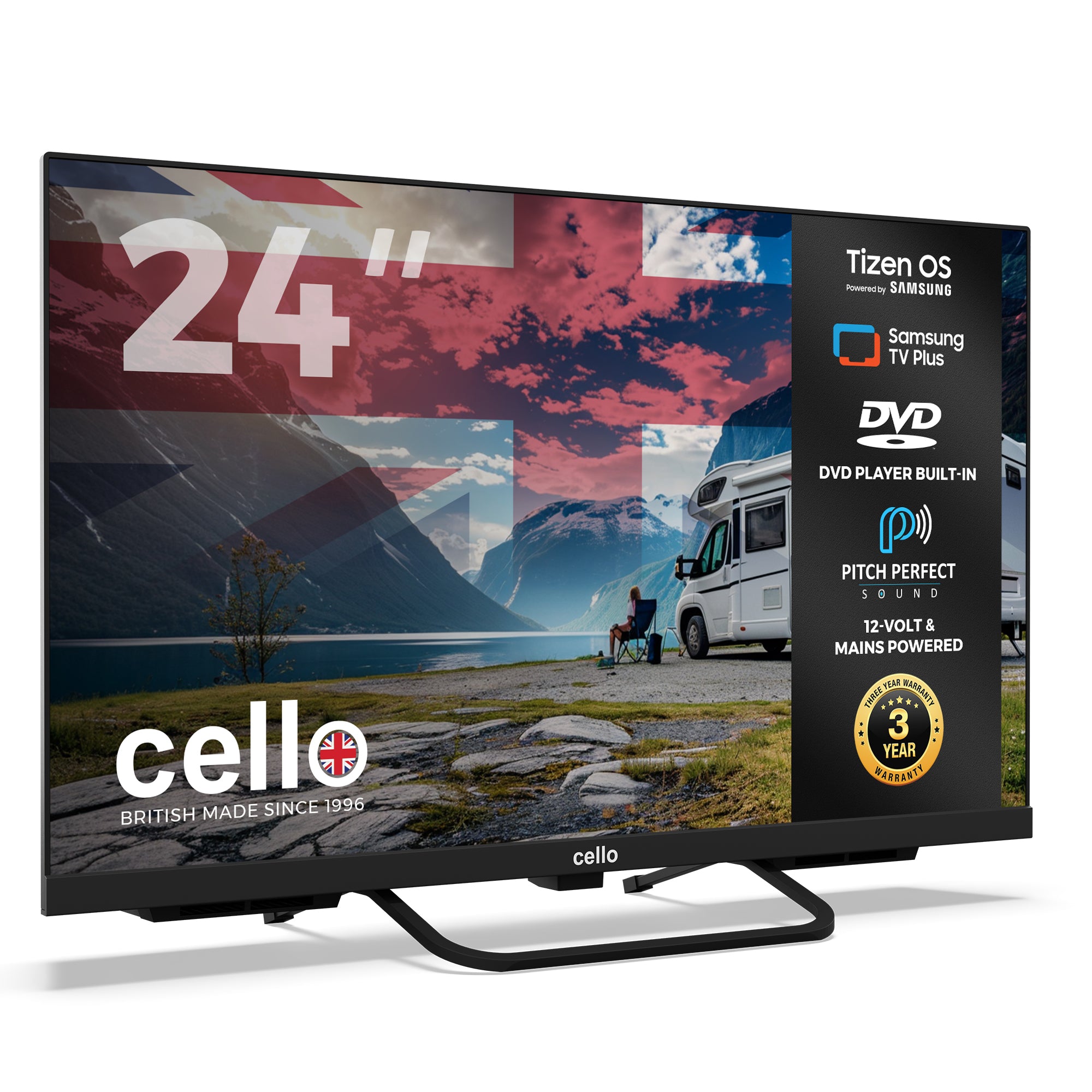 24型フルHDスマートTV TSM-2402FJX 24 inch Smart Samsung Plus 12-Volt Traveller TV with DVD Player