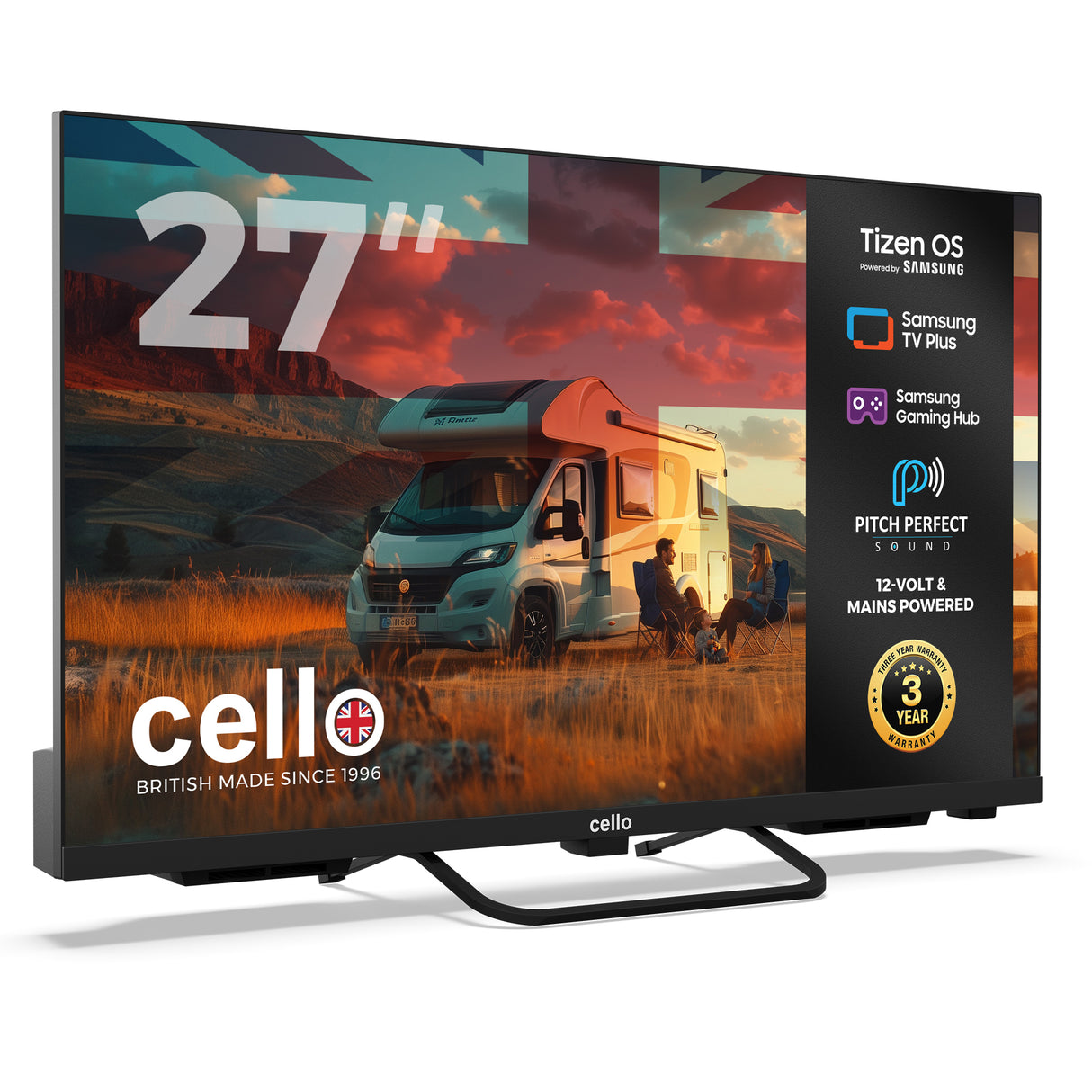 27 inch Smart Samsung Plus 12-Volt Traveller TV with Frameless Bezel