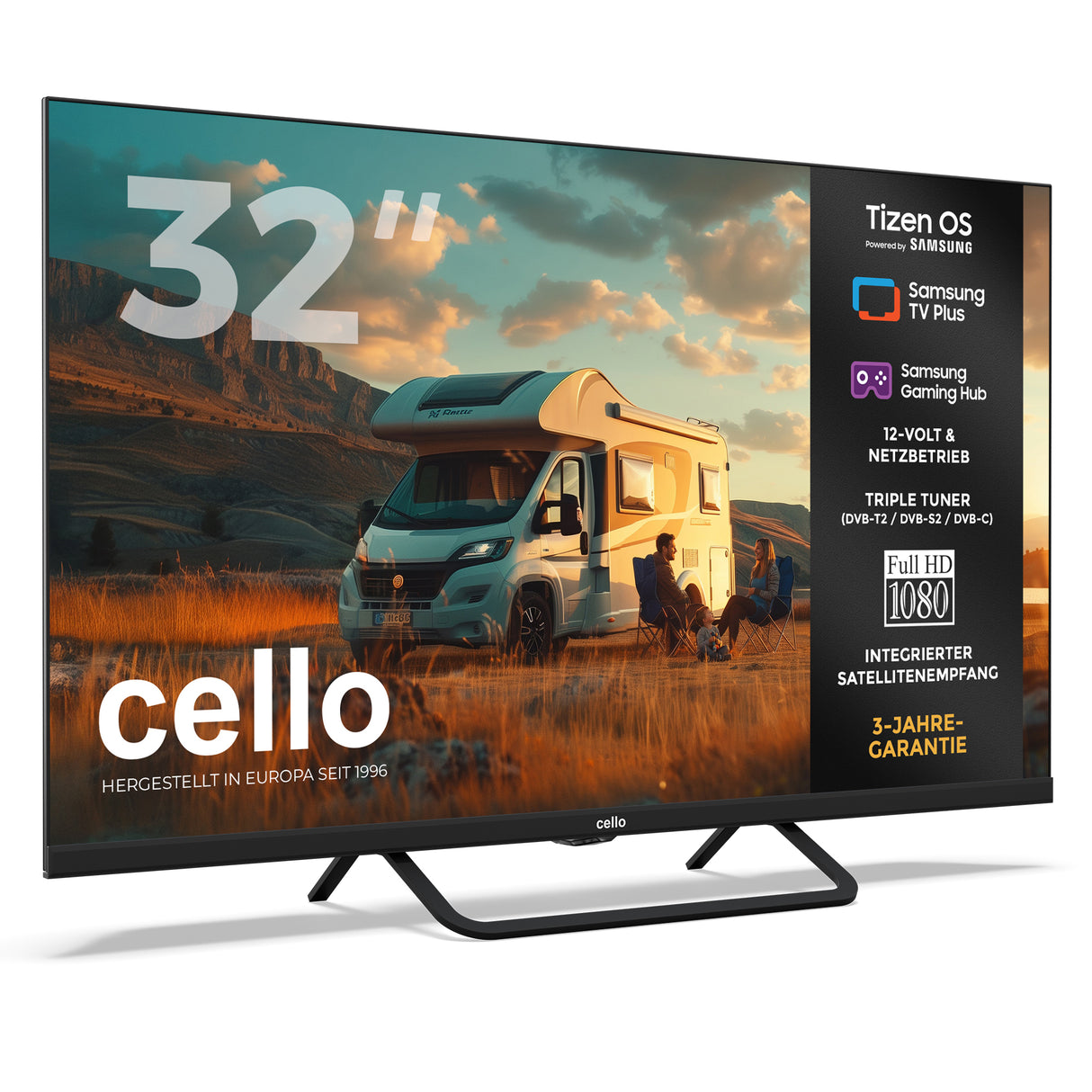 32 inch Smart Samsung Plus 12-Volt Traveller TV with Frameless Bezel (DE)