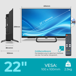 22 Zoll Smart Samsung Plus 12-Volt Reisemobil-TV mit DVD-Player (DE)