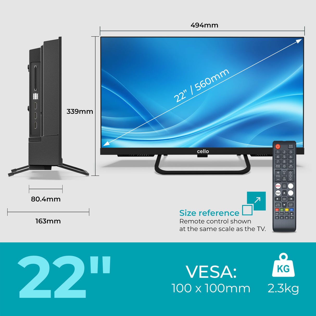 22 inch Smart Samsung Plus 12-Volt Traveller TV with Pitch Perfect Speakers
