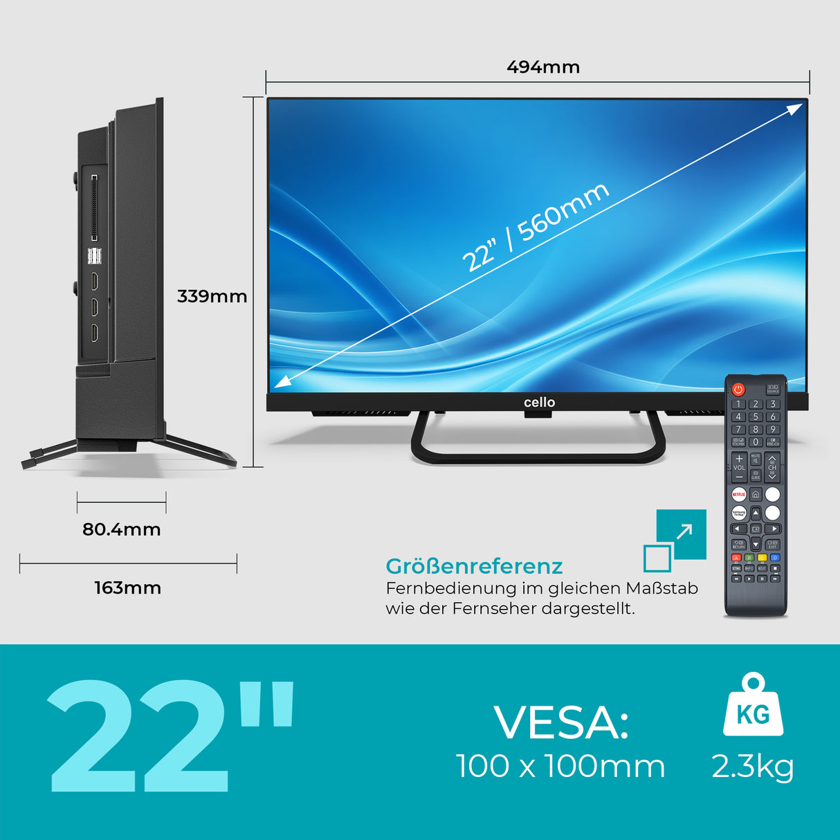 22 Zoll Smart Samsung Plus 12-Volt Reisemobil-TV mit Pitch Perfect Lautsprechern