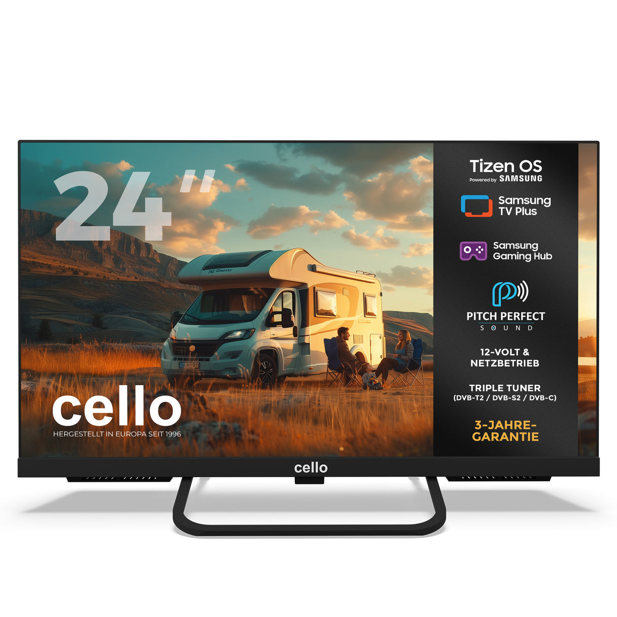 24 inch Smart Samsung Plus 12-Volt Traveller TV with Pitch Perfect Speakers (DE)