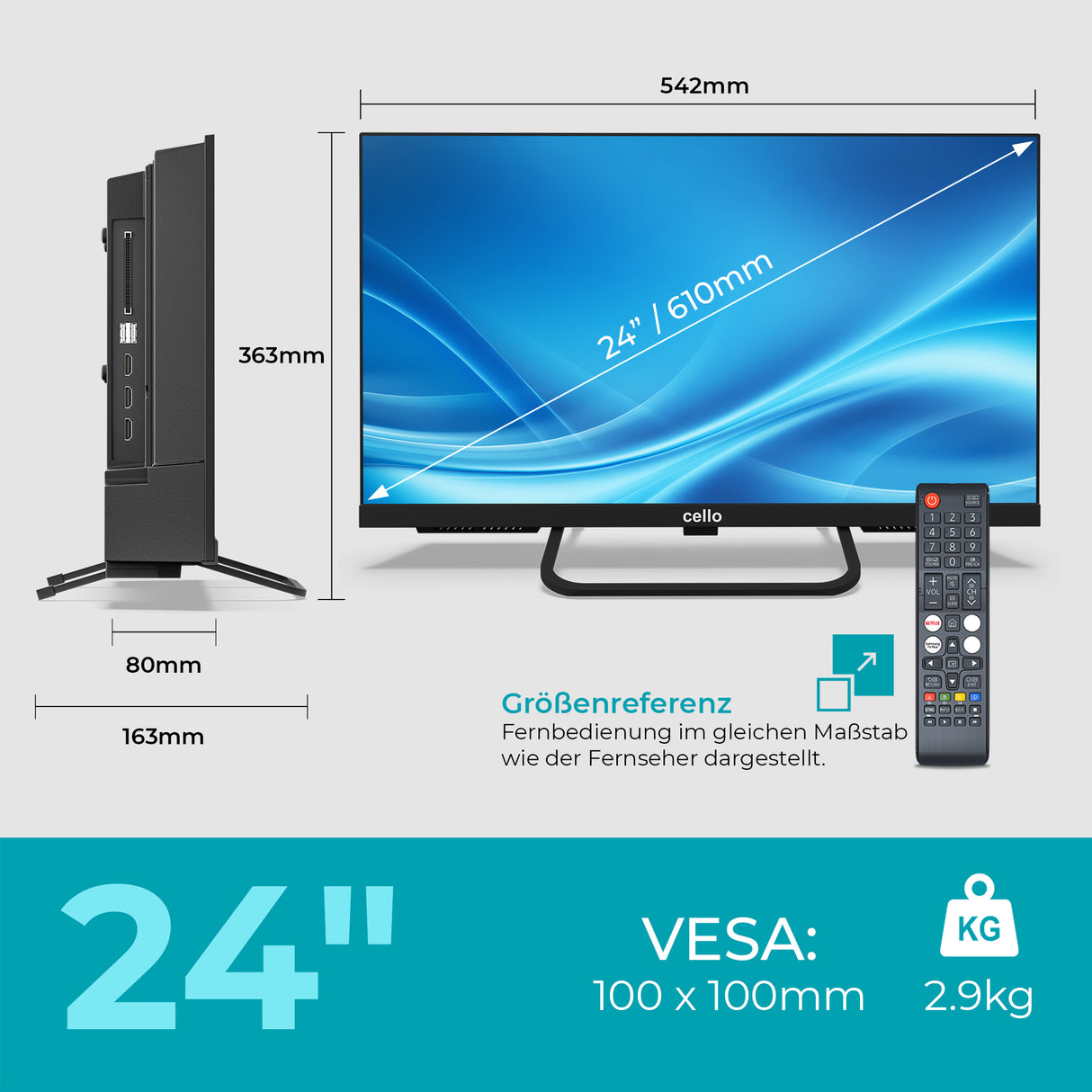 24 Zoll Smart Samsung Plus 12-Volt Traveller TV mit Pitch Perfect Lautsprechern