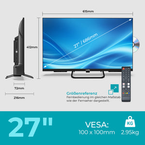 27 Zoll Smart Samsung Plus 12-Volt Traveller Fernseher mit DVD-Player (DE)