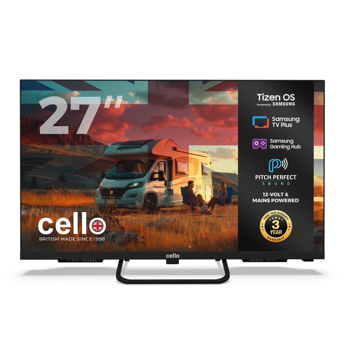 27 inch Smart Samsung Plus 12-Volt Traveller TV with Frameless Bezel