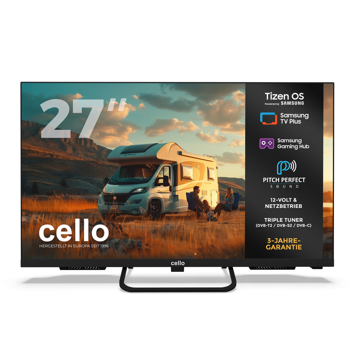 27 inch Smart Samsung Plus 12-Volt Traveller TV with Frameless Bezel (DE)
