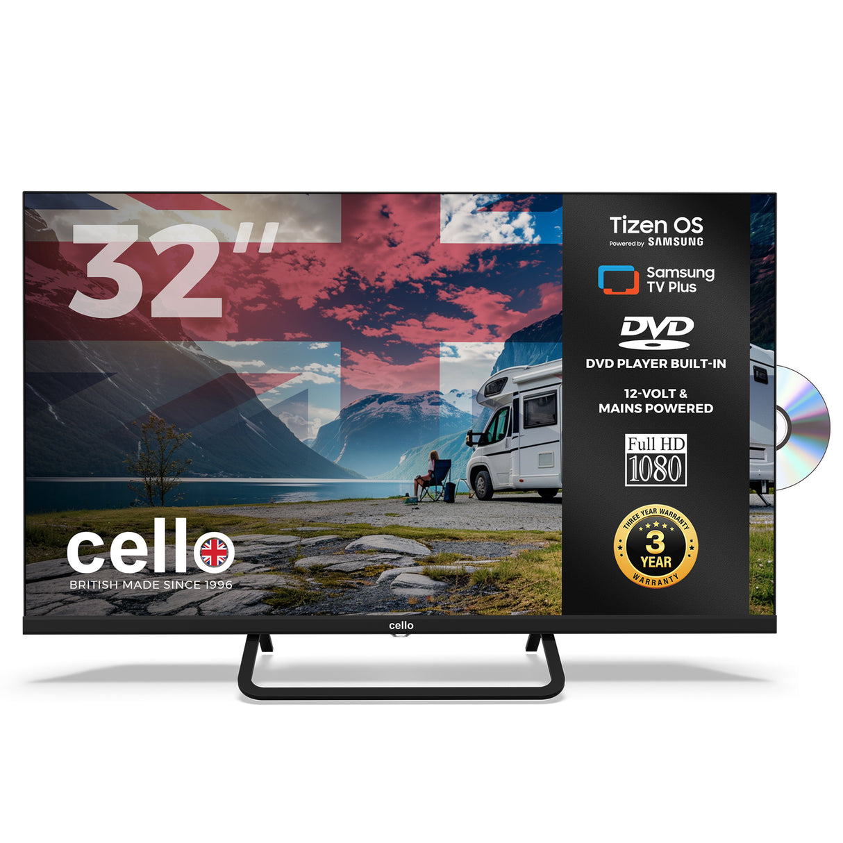 32 inch Smart Samsung Plus 12-Volt Traveller TV with DVD Player