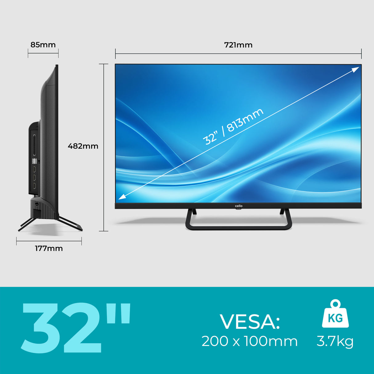 32 Zoll Smart Samsung Plus 12-Volt Traveller Fernseher mit rahmenlosem Display