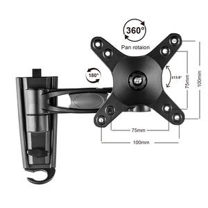 LO26 Full Motion TV Wall Bracket 10"–43" with Tilt, Swivel & Rotation