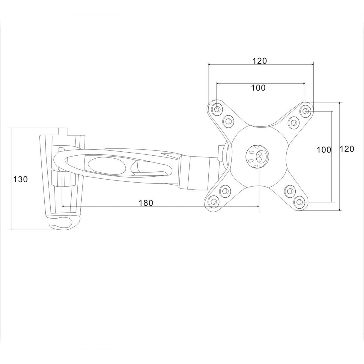 LO26 Full Motion TV Wall Bracket 10"–43" with Tilt, Swivel & Rotation