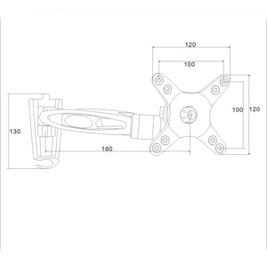 LO26 Full Motion TV Wall Bracket 10"–43" with Tilt, Swivel & Rotation