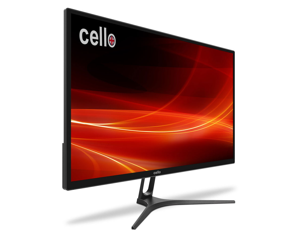 side angle view of 24 inch cello pc monitor