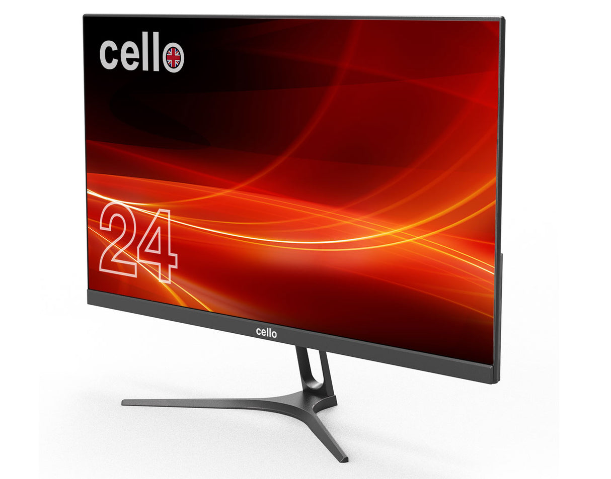 angle view of cello 24 inch computer monitor