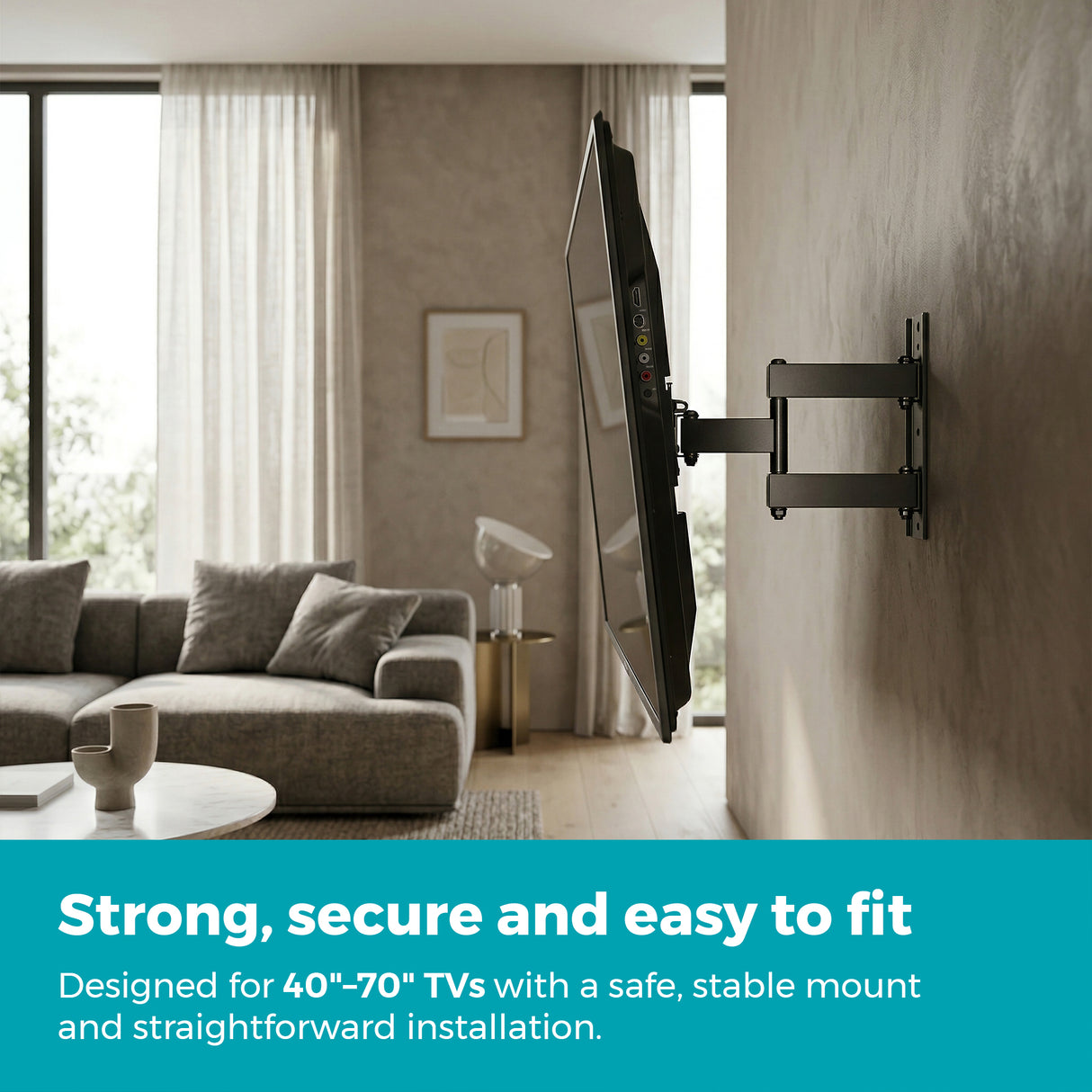 Secura Full-Motion Wall Mount For 40” – 70” LED TVs