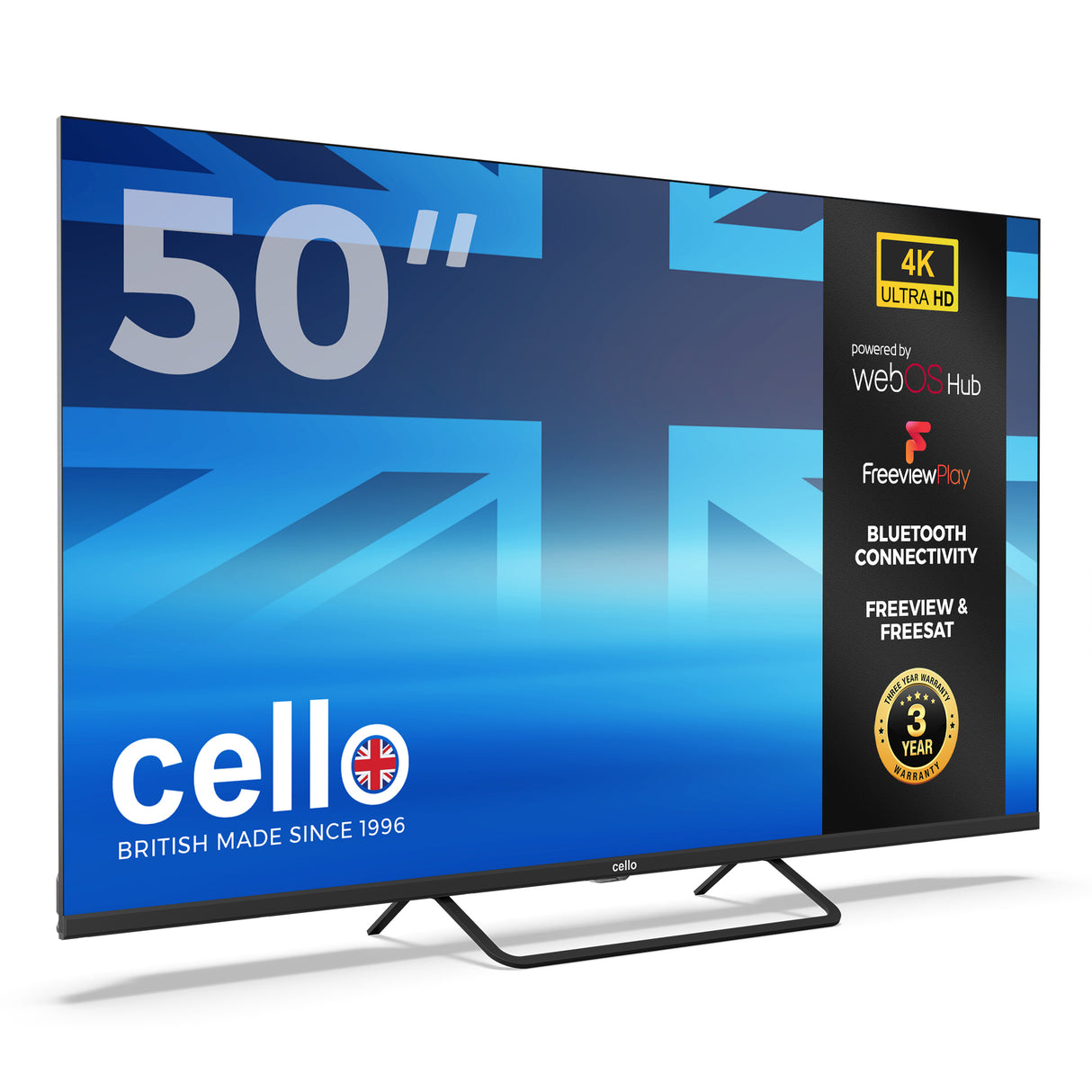 50 inch Smart WebOS 4K UHD TV with Freeview Play and Frameless Bezel