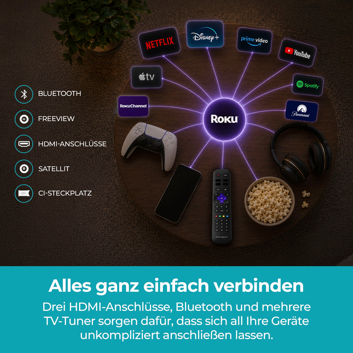 24 Zoll Smart Roku Frameless TV mit Free TV (DE)