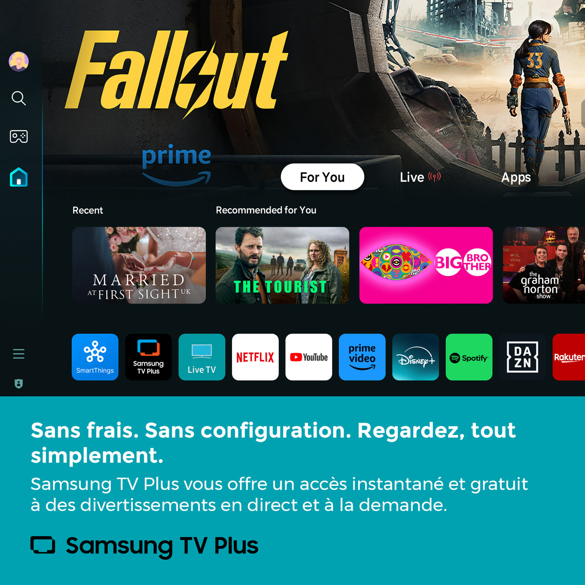Téléviseur intelligent 12 volts 24 pouces pour voyageurs avec lecteur DVD (FR)