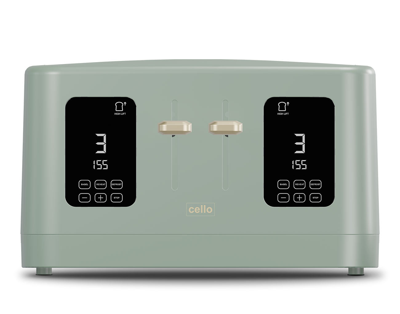 Digital 4 Slice Toaster Touch Control Timer