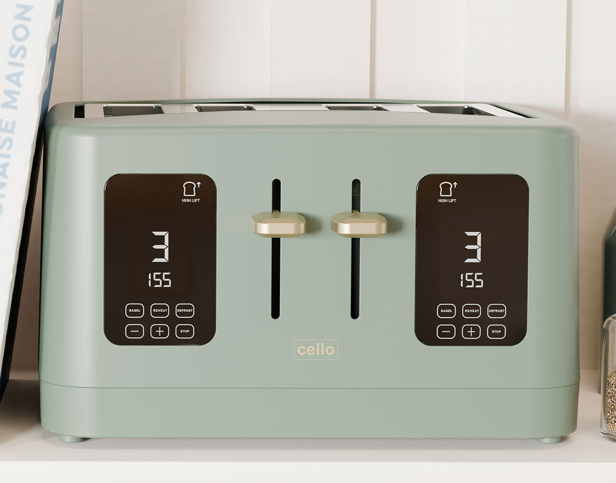 Multislice Control Toaster Digital 4 Slice Toaster with Touch Control and Timer (Sage Green ...